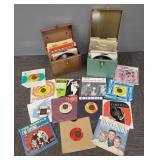 Lg group of vintage 45 rpm records- rock & roll,