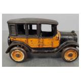 Antique Arcade cast iron yellow taxi cab- 5 1/4"L