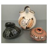 3 signed Southwest pots incl pillow pot, etc-