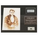 Framed James Dean wardrobe swatch & photo