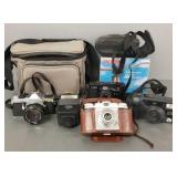 4 asst. camera incl Pentax ME Super, Canon,