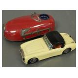 2 vintage toy cars: wind-up bumper car, Japan tin