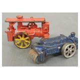 2 antique Hubley cast iron steam rollers incl