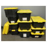 15 stackable "Tough Totes" w/ lids assorted sizes-