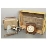 Group assorted vintage items incl Boyce MotoMeter,