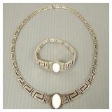 2 pc Mexico sterling silver & M.O.P. jewelry- 66g
