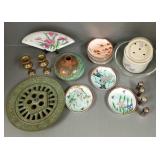 Gp incl signed art pottery vase, decorated plates,