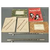 2 Melody flutes w/ music books & tuning fork-