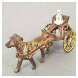 Antique Kenton cast iron greyhound dog buggy with