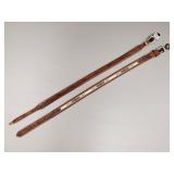 2 Western tooled leather, etc. belts- size 38-