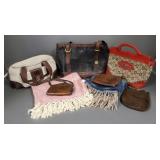 Gp vintage & designer style purses & 2 scarves/