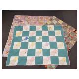 3 vintage patchwork quilts incl embroidered
