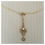 Antique gold & diamond lavaliere pendant/
