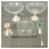 3 weighted sterling silver compotes, sterling
