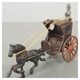 Antique Hubley cast iron horse drawn hansom