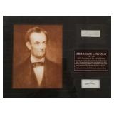 Framed Abraham Lincoln hairstrands & print