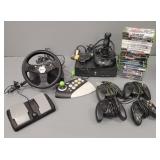 Xbox with controllers, accessories & over 20