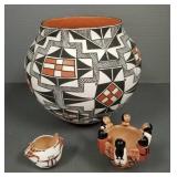 3 signed Southwest pots: De. Valio-Acoma N.M