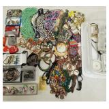 Large gp assorted costume jewelry incl beaded