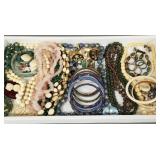 Gp jewelry incl cloisonne, carved stone, sterling