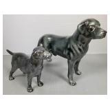 2 black lab porcelain, etc. figures incl Royal