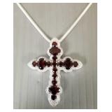 Sterling silver cross pendant/ necklace s/w