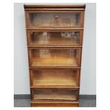 Antique oak 5 high stacking bookcase w/ base &