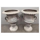 2 matching antique style resin planters/urns- 28"H