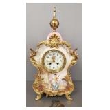 Antique French porcelain clock W. S. Marti & Cie