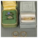 5 small/ baby gold rings- 10K & 14K- 2 s/w stones