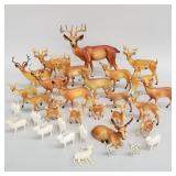 Collection of over 30 vintage plastic deer figures