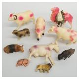 10 vintage celluloid animal figures incl camel-