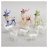 9 vintage German Bimini type blown glass deer, etc