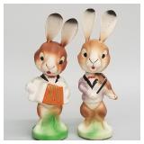 2 vintage German papier-mache/ composition bobble