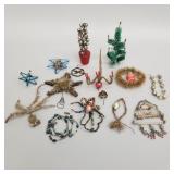 Group antique/ vintage Christmas ornaments, etc.