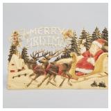 Large antique German die cut Santa with sleigh-