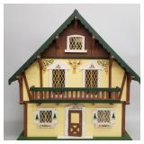 Vintage Swiss chalet style wood dollhouse (as seen