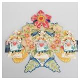 Antique die cut hanging Valentine - Dutch girls