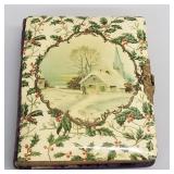 Antique Victorian celluloid photo album with brass