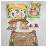 Group vintage, etc die cut nativity scenes- 11'H