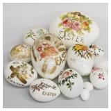 13 antique/ vintage milk glass Easter eggs- 1 is