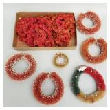 Group vintage bottle brush wreaths & chenille
