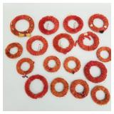 16 asst. vintage chenille Christmas wreath
