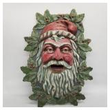 Large antique papier-mache Santa hanging mask