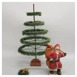 Hand carved & painted wood Santa signed DDL- 13'H