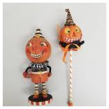 2 Halloween items: Bethany Lowe pumpkin scepter &