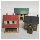3 small vintage wood dollhouses: 2 Schoenhut