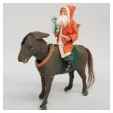 Antique German Santa/ nodding donkey pull toy