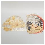 2 antique German die cuts 'A Merry Christmas' with