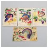 4 antique German heavy embossed Thanksgiving